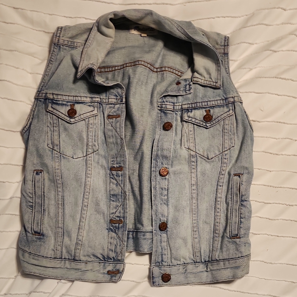 Madewell Light Blue Denim Vest